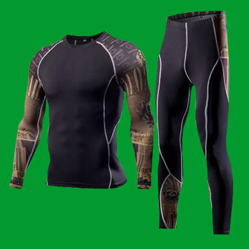 Мужская компрессионная футболка колготки для бега баскетбол тренажерный зал