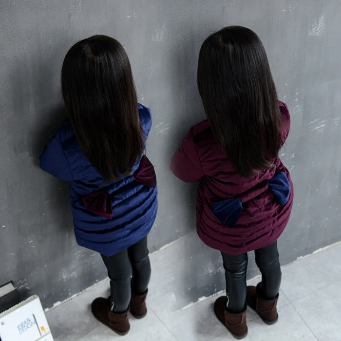 2018 Осень Зима Маленькая модная одежда для девочек пуховое пальто с меховой шапке