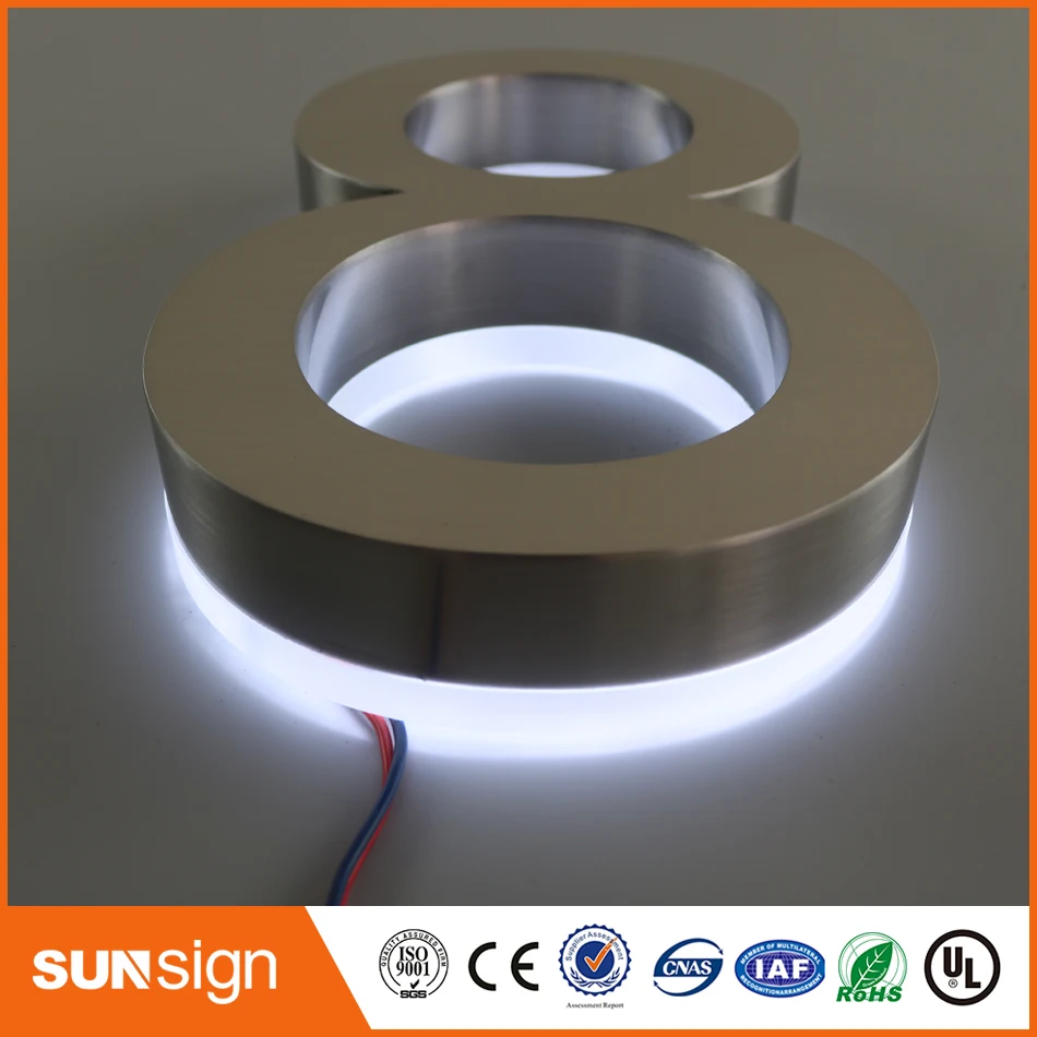 H 20 см с подсветкой из нержавеющей стали магазин передние знаки светодиодный 3D