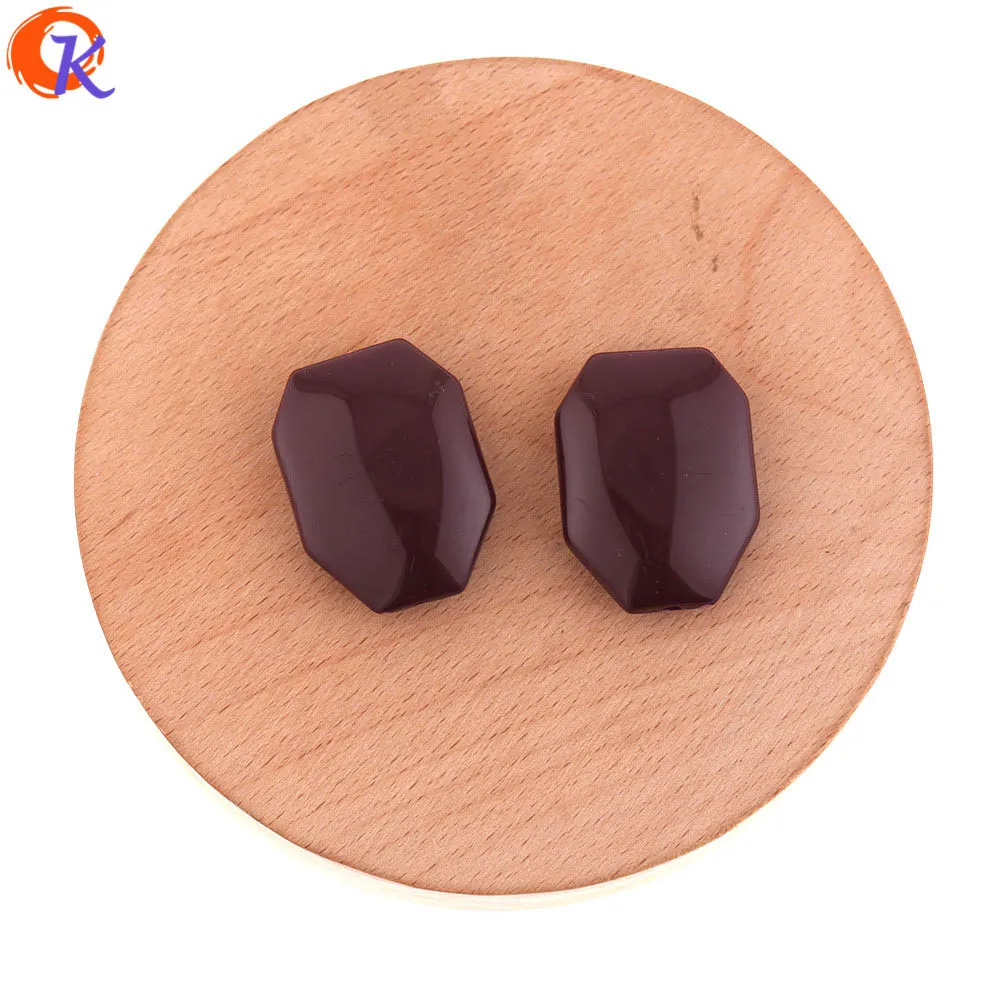 Dark Brown Сердечный дизайн 22*30 мм 100 шт аксессуары для ювелирных изделий/Сделай сам/неправильной формы/Акриловые бусины/Изготовление ювелирных изделий/ручная работа/фурнитура для сережек - Цвет: Dark Brown