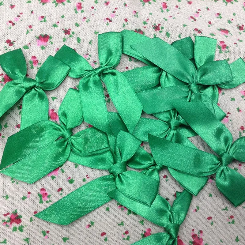 100 шт./лот ручная работа DIY предварительно завязанная сатиновая подарочная лента