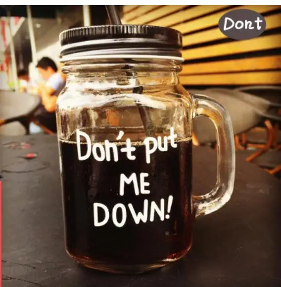 6 450ml Glass Mason Jar Mug with Lid and Straw Summer Ice Cream Fruit Cold Drinking Water Jars Juice Cup - Цвет: 6