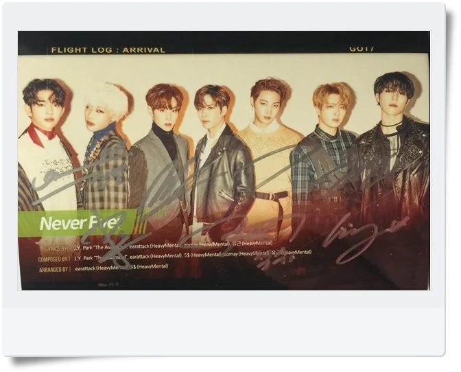 GOT7 GOT 7 autographed signed group photo FLIGHT LOG: прибытие 6 дюймов новый корейский Бесплатная