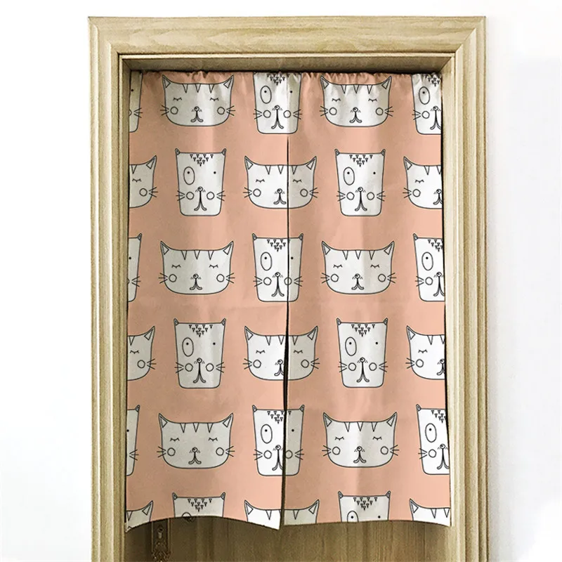 Украшенные Мультфильм Кот печатных двери шторы для лапши магазин Кухня