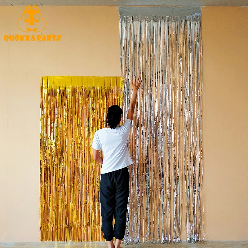 2 шт. м украшение для вечеринки свадьбы фон фольга занавеска дождя девочек
