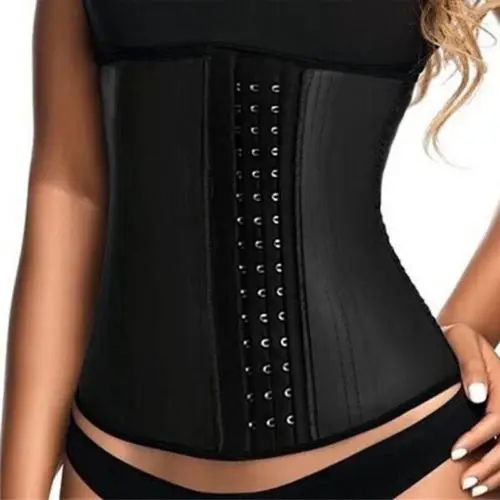 

2018 Womens Cummerbunds Three Clasp Latex Under bust Body Shaper Waist Clincher Corset Training Trainer Belt