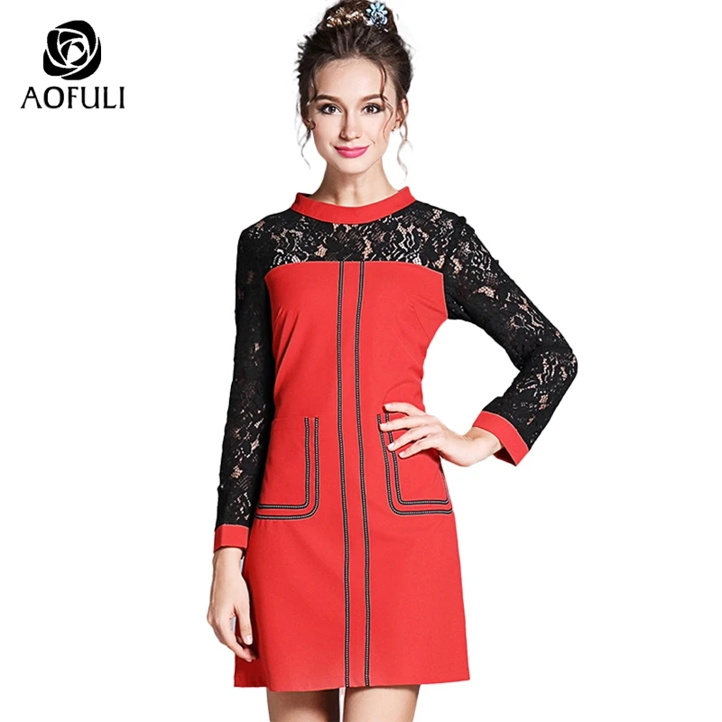 Размеры S/M/L/XL сексуальное ажурное кружевное лоскутное платье женские красные