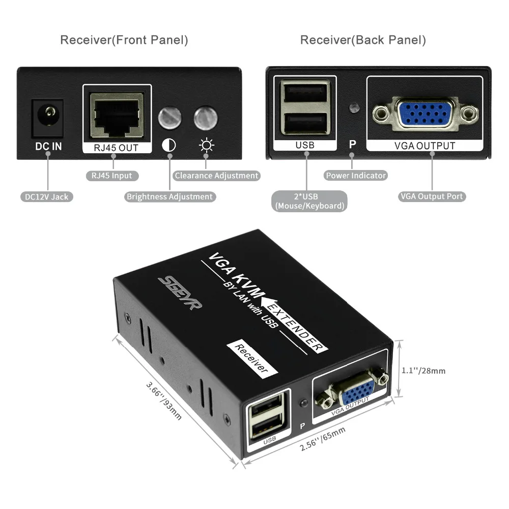 SGEYR 200 м VGA KVM Extender 656ft по UTP Cat5 Cat6 сплиттер USB KVM клавиатура Мышь Управление разгибателей Extender с PS/2