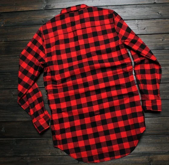 Мужская/Мужская рубашка в стиле хип-хоп красная синяя большие размеры с боковой