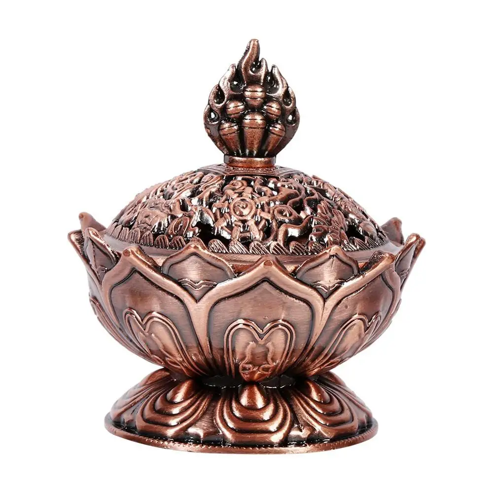 Red bronze Благовония священные тибетские благовония сплава бронзовые благовония держатель металла ремесло курильница для офиса домашнего декора - Цвет: Red bronze