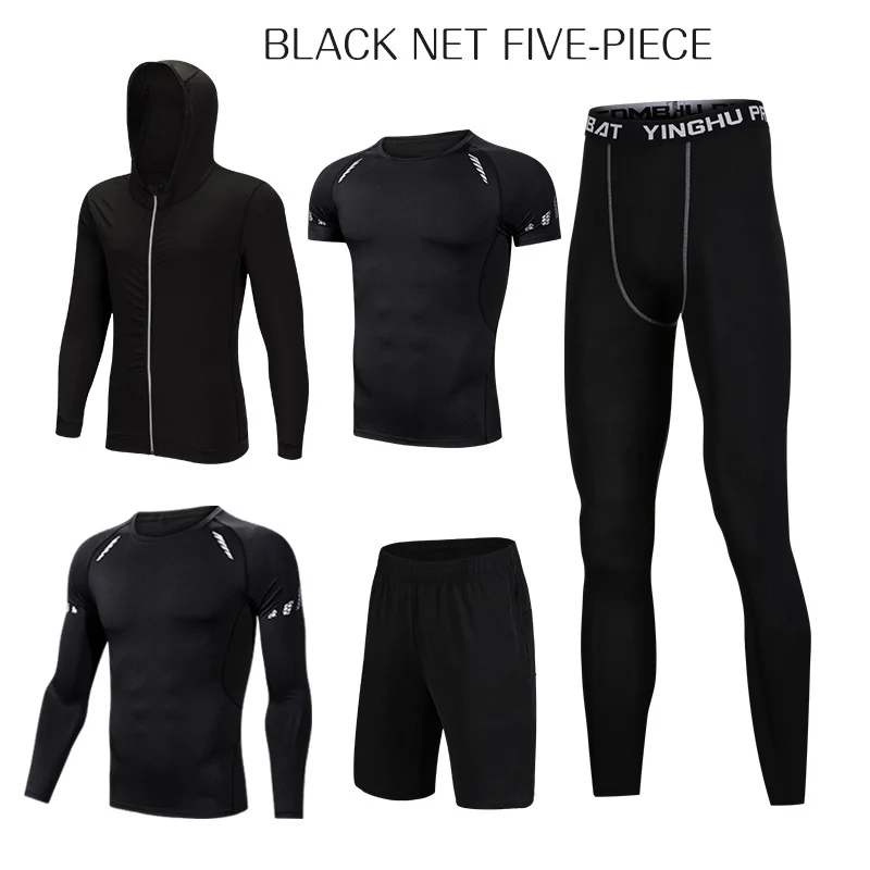 8 Black Net 5 шт./компл. мужской спортивный костюм тренажерный зал фитнес компрессионная Одежда Бег Спортивная одежда упражнения тренировка колготки - Цвет: 8 Black Net