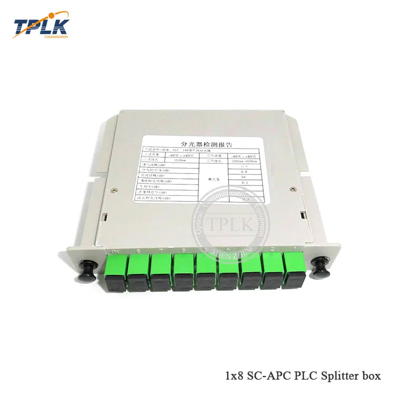 Оптоволоконный разделитель PLC 5 шт./лот SC APC 1X8 1x8 Box кассета 1x8|Фиксированные