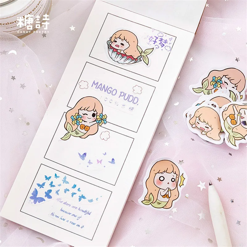 1 шт. kawaii блокнот канцелярских принадлежностей с милой русалкой планировщик