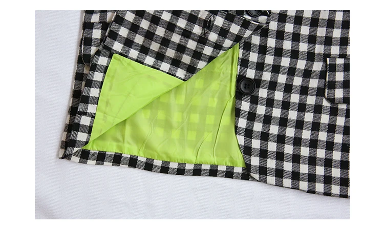 Baby girls plaid blazer coats spring autumn new Patch letter outerwear tops for children clothes teenage jackets ws904