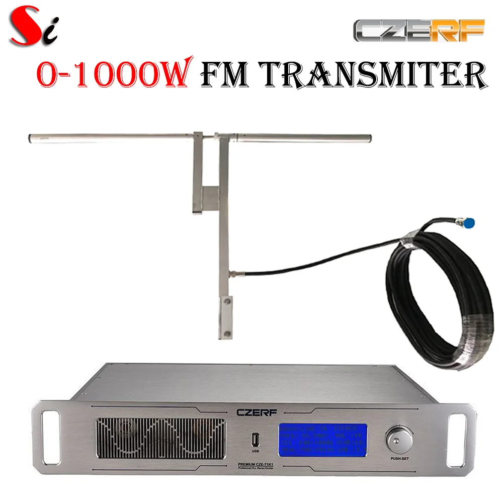 Профессиональный CZE T1K1 0 1000 Вт Регулируемая FM стерео передатчик hdmi прямая