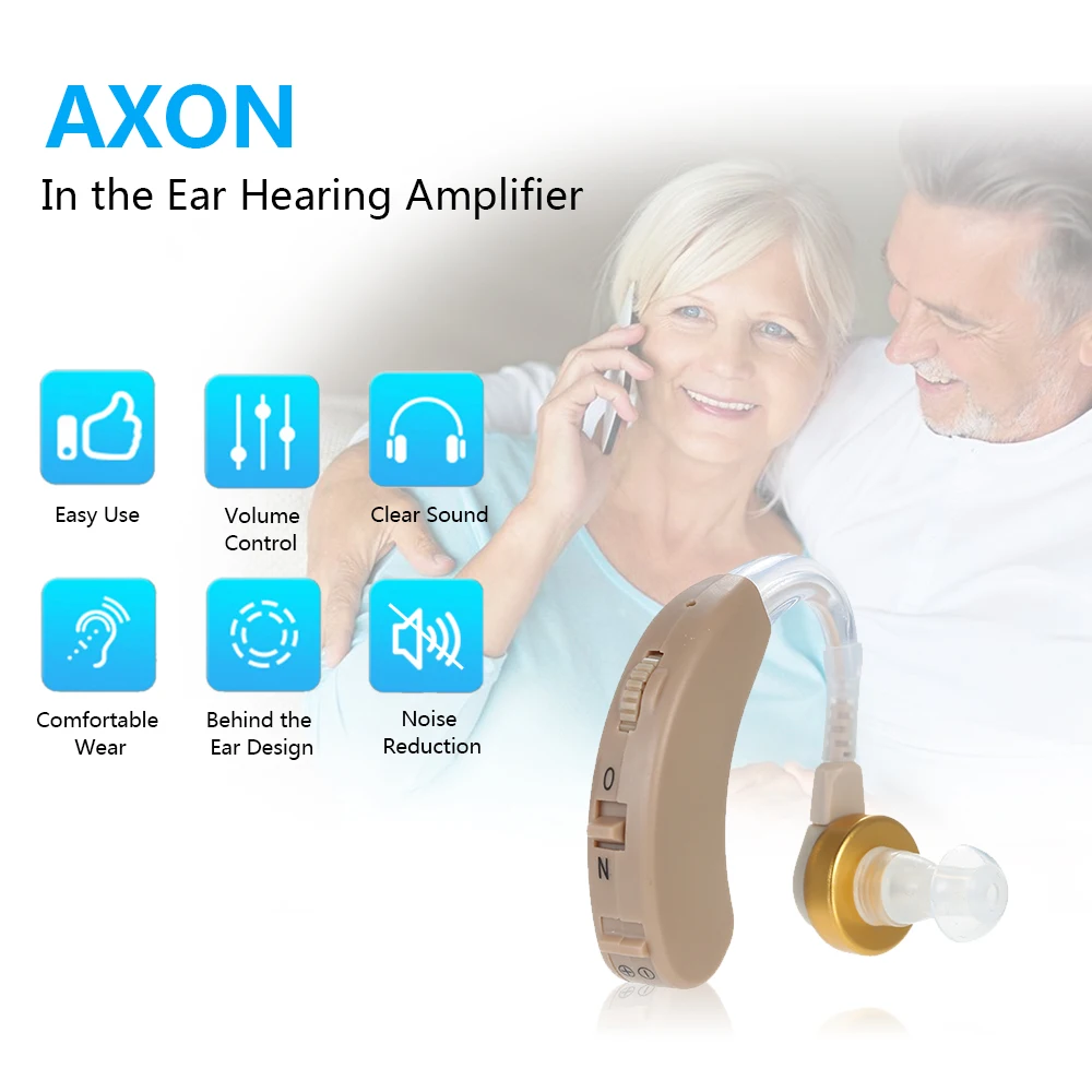 AXON цифровой BTE слуховой аппарат голосовые звуковые усилители за ухом Регулируемый усилитель звука Слуховые аппараты для пожилых людей CE& ROHS утвержден