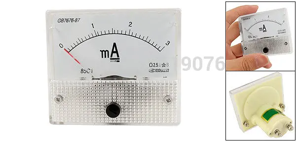 

DC 0-3mA Analog AMP Current Panel Meter Ammeter 85C1