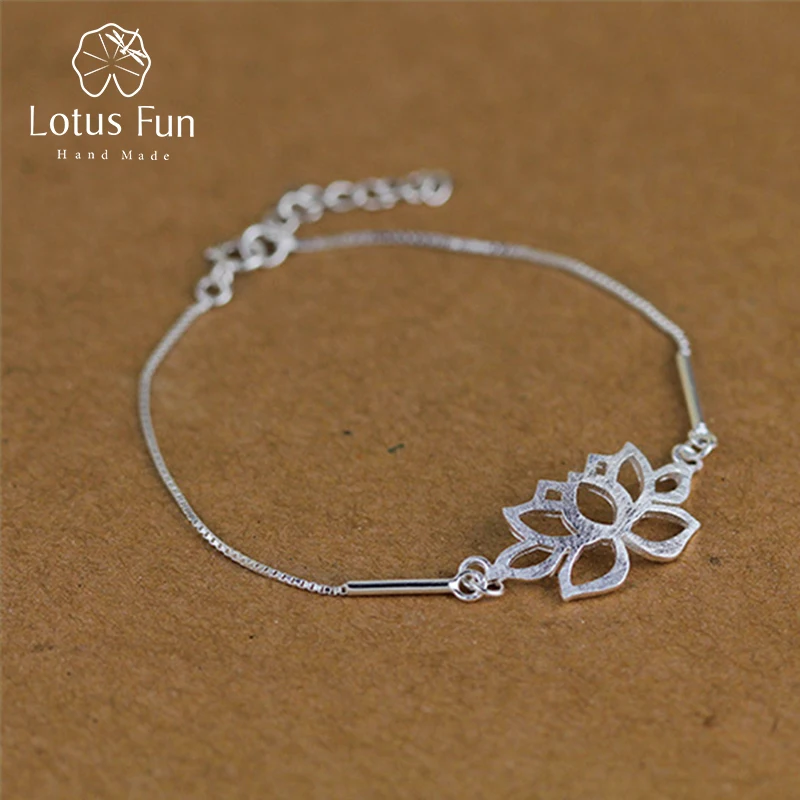 Lotus Fun Настоящее серебро 925 проба Ручной Работы Дизайнерские превосходные