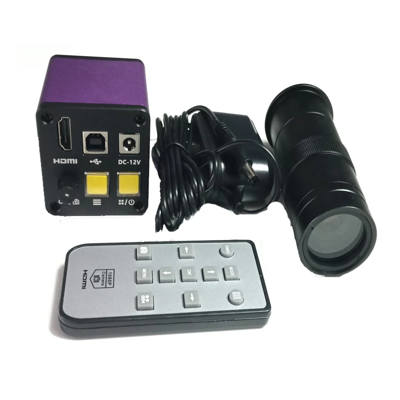 Цифровой видеомикроскоп 2018 16MP HDMI USB камера + объектив 8X 130X C Mount для ремонта