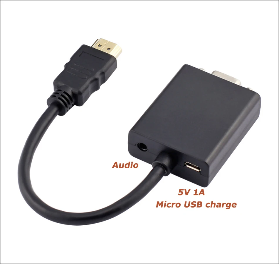 3 в 1 HDMI к VGA кабель конвертер адаптер с аудио + мини/микро разъем для компьютера ПК