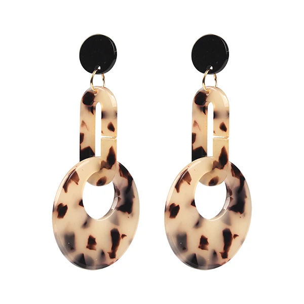 White Pendientes Mujer серьги черепаховой/белый круглый круг висячие серьги из смолы материал для женщин Элегантный дизайн ювелирные изделия - Окраска металла: White