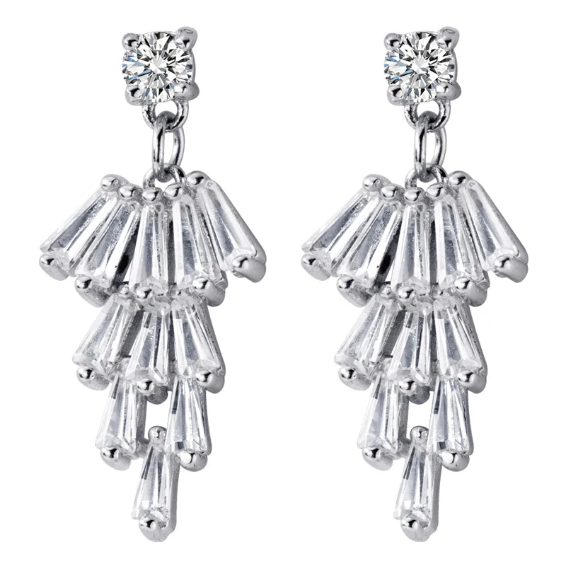 

INZATT Real 925 Sterling Silver Water Drop OL Stud Earrings For Fashion Women Party Zircon Fine Jewelry Accessories 2019 Gift