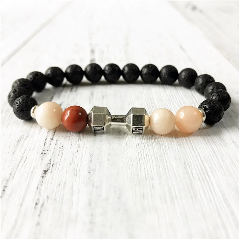 Новинка 2019 розовый браслет авентурин мала-Йога Лава камень Мала Браслет лучший