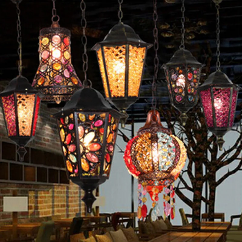 Кофейная кофейная люстра Американская деревня ретро креативная экзотическая