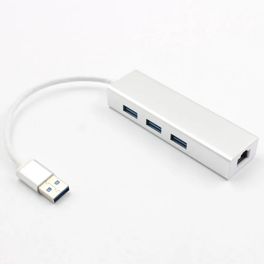 50 шт. алюминиевый высокоскоростной 3 порта USB 0 концентратор 10/100/1000 Мбит/с к RJ45