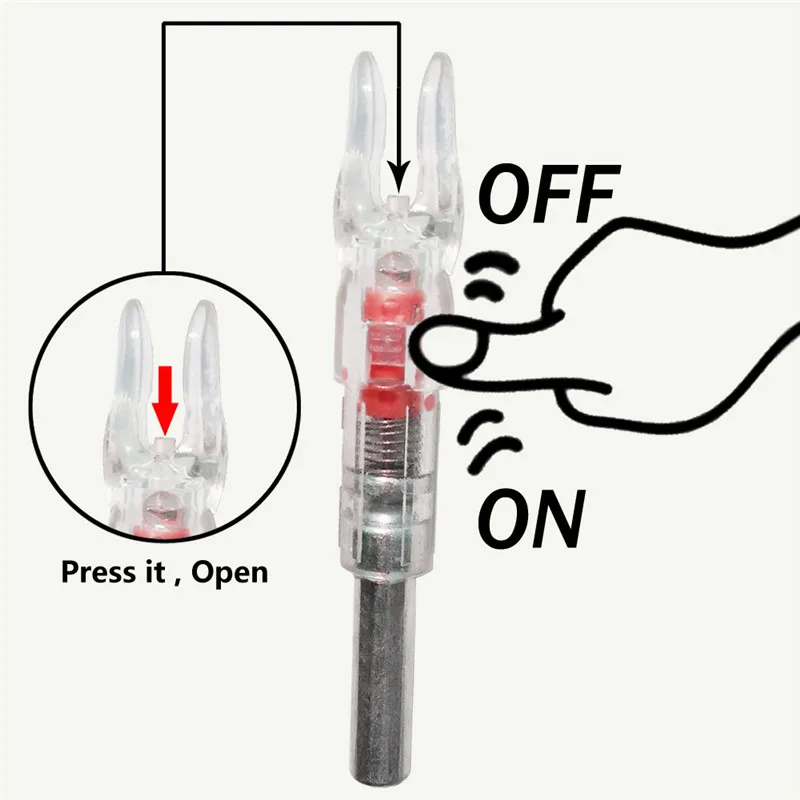 3/6pcs Archery All Automatically Lighted Arrow Nock Bow String Activated No Tool Required LED Nocks for ID6.2mm | Спорт и