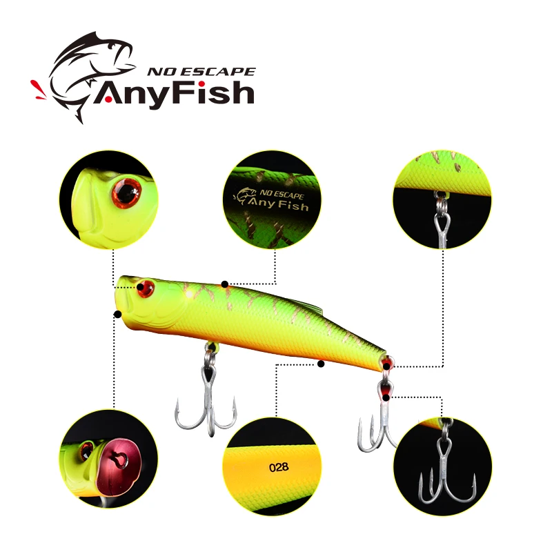Рыболовная приманка ANYFISH STAR POP75 искусственная 7 5 см 9 г жесткая с 2 рыболовными