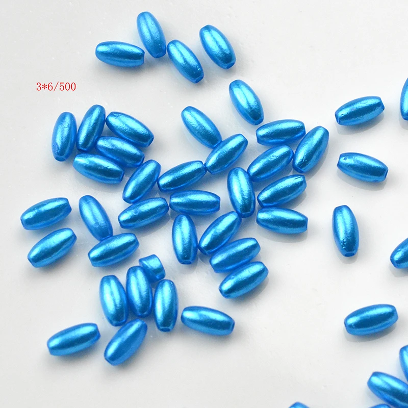 

FLTMRH 50pcs 3*6mm ABS Imitation Pearl Straight Hole Rice Beads DIY Accessories Whol sale Resin Beaded For Jewelry Making