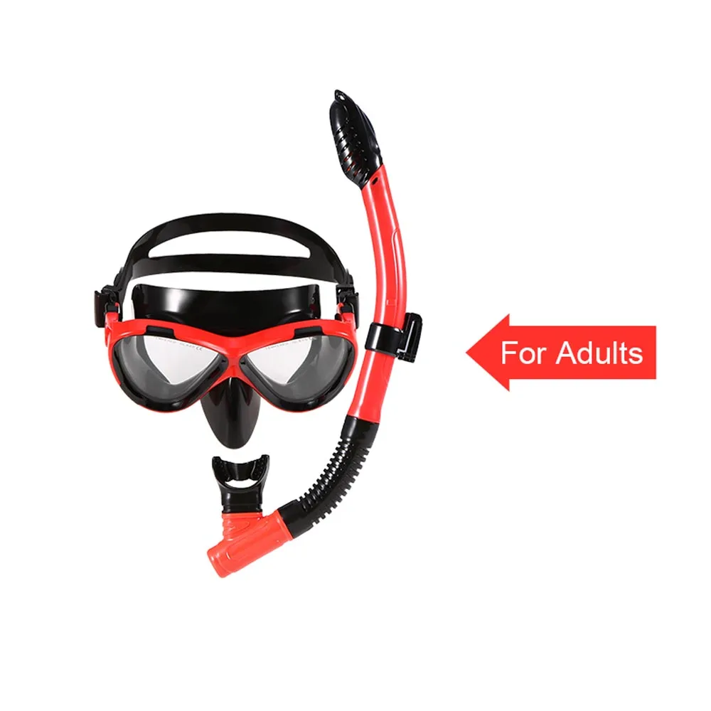 red for adult Новое поступление, Детский набор масктуб для подводного плавания, профессиональная полностью сухая маска для подводного плавания, маска для подводного плавания, очки для плавания - Цвет: red for adult
