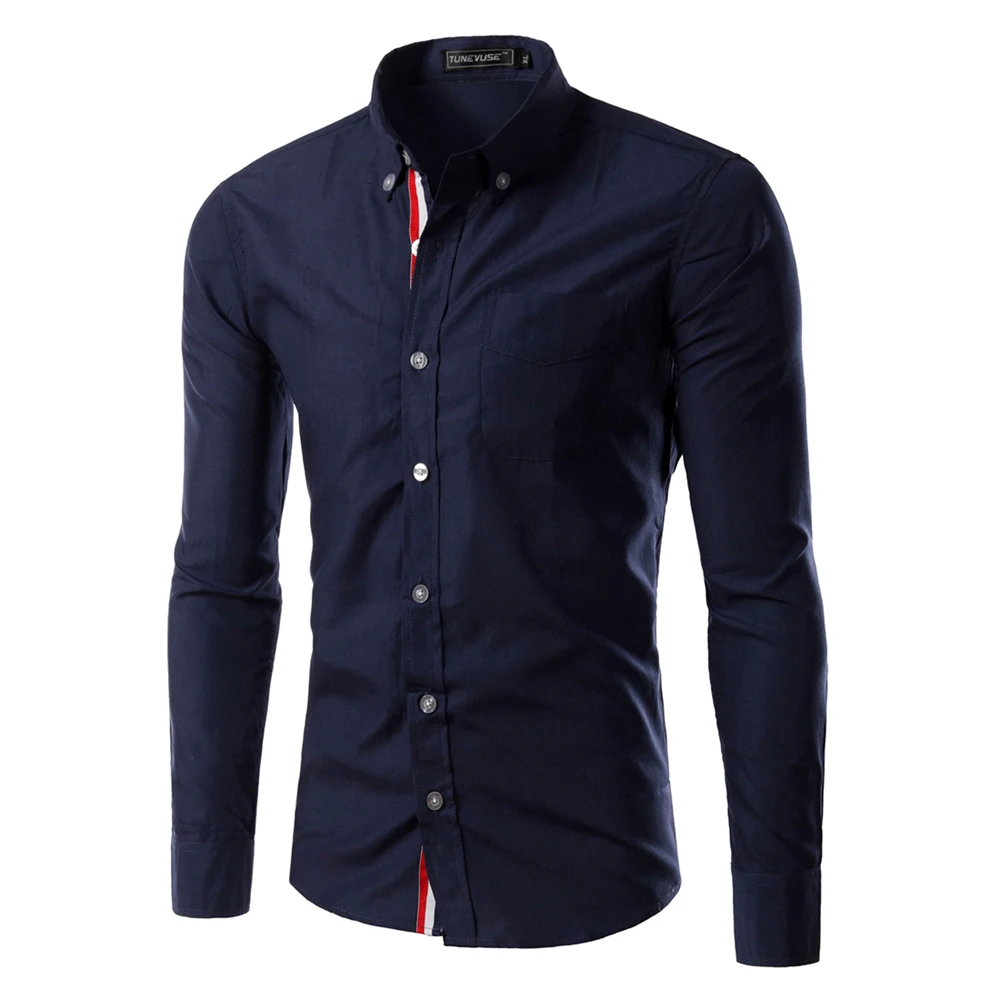 Мужская рубашка Мода 2017 г. брендовая мужская с длинными рукавами Camisa Masculina