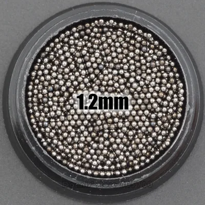 1.2mm Black 1 горшок высокого качества 0,4-3 мм 4 цвета сплав металла круглый бисер "икра" шар ногтей искусство горный хрусталь, драгоценный камень украшения Маникюр Советы из серии «сделай сам» CF - Цвет: 1.2mm Black