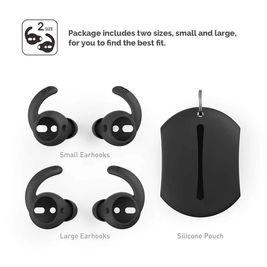 Black Set Для AirPods силиконовый чехол для наушников чехол+ Заушник Для Хранения Чехол для huawei FreeBuds2 наушники накладки для Honor FlyPods - Цвет: Black Set
