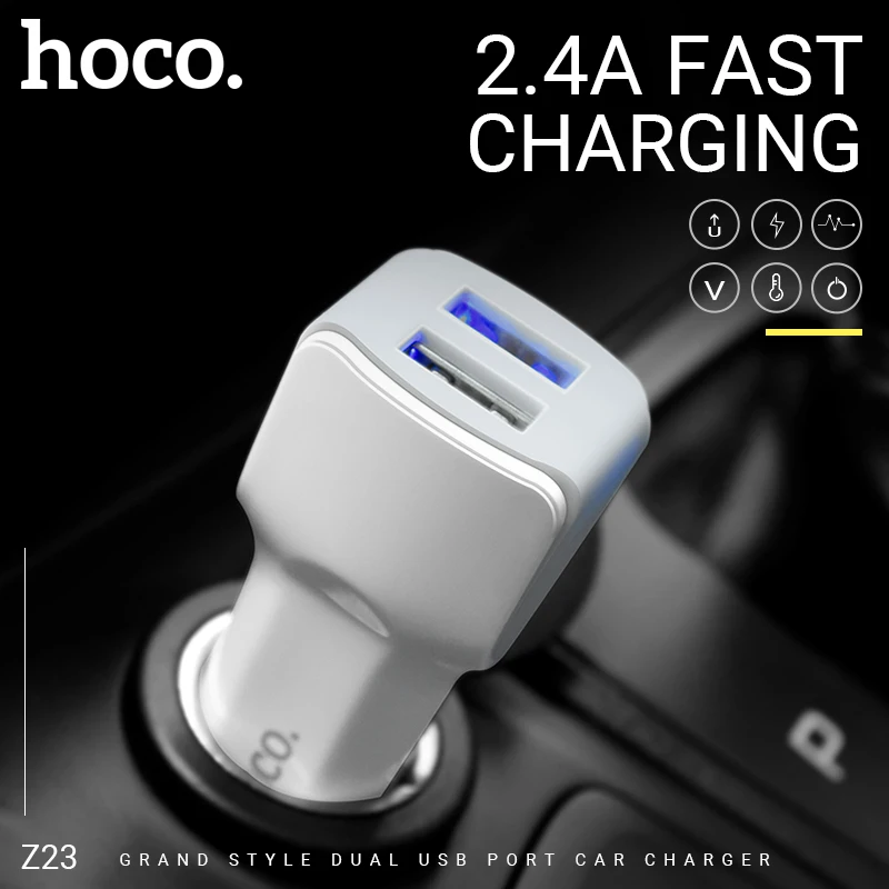 hoco автомобильное зарядное устройство двойной usb порт адаптер для зарядки