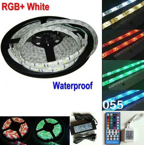 Гибкие светодиодсветодиодный ленты 5 м RGBW SMD5050 RGB + W Белые водонепроницаемые IP65 12 в
