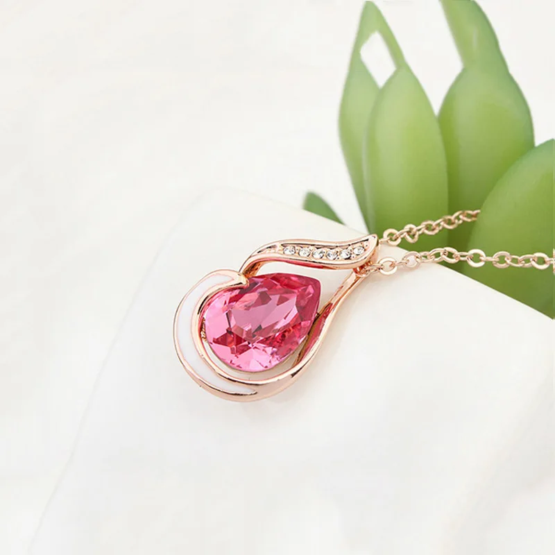 BAFFIN розовое золото цвет капли воды кулон и ожерелье кристалл от Swarovski для женщин