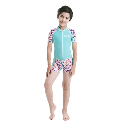 

Neoprene Short Sleeves Kids Wetsuits Diving Suits for Boys/Girls Children Rash Guards One Pieces Surfing Swim Snorkel