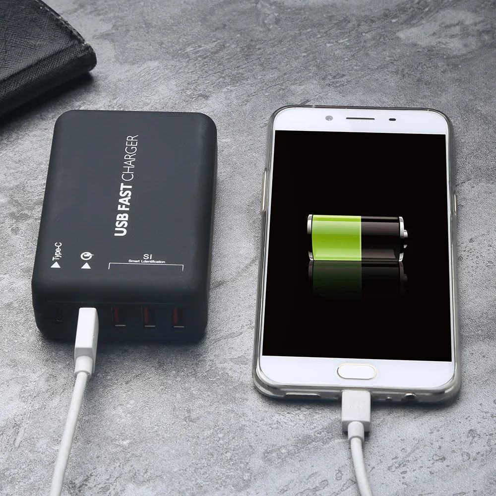 30 Вт Быстрая зарядка 3 0 4 порта USB + 1 type C зарядное устройство для SANSUNG iphone Android