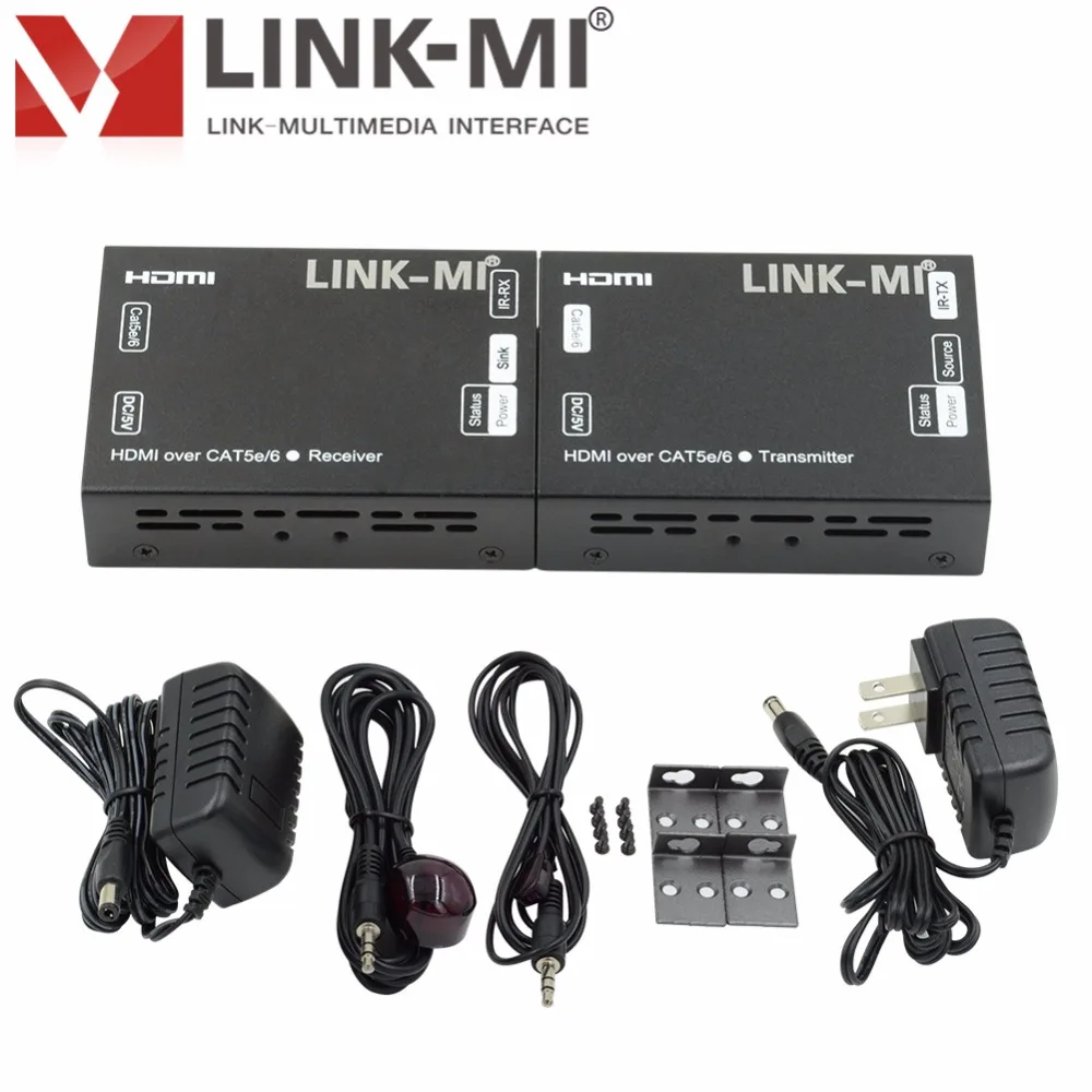 LINK MI 60 м HDMI удлинитель через один кабель Cat5e/6 3D 1080p HD видео ИК удлинитель|extensor