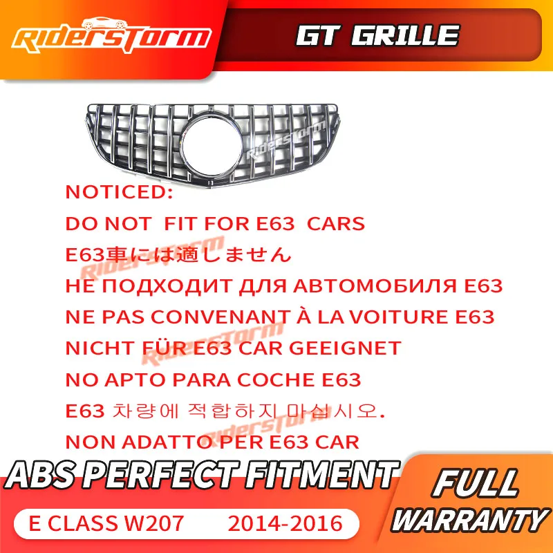 

W207 GT Grill C207 GT Vertical Grille For mercedez benz E Coupe Facelift Front Bumper Sport E200 E320 E350 E400 4 Doors
