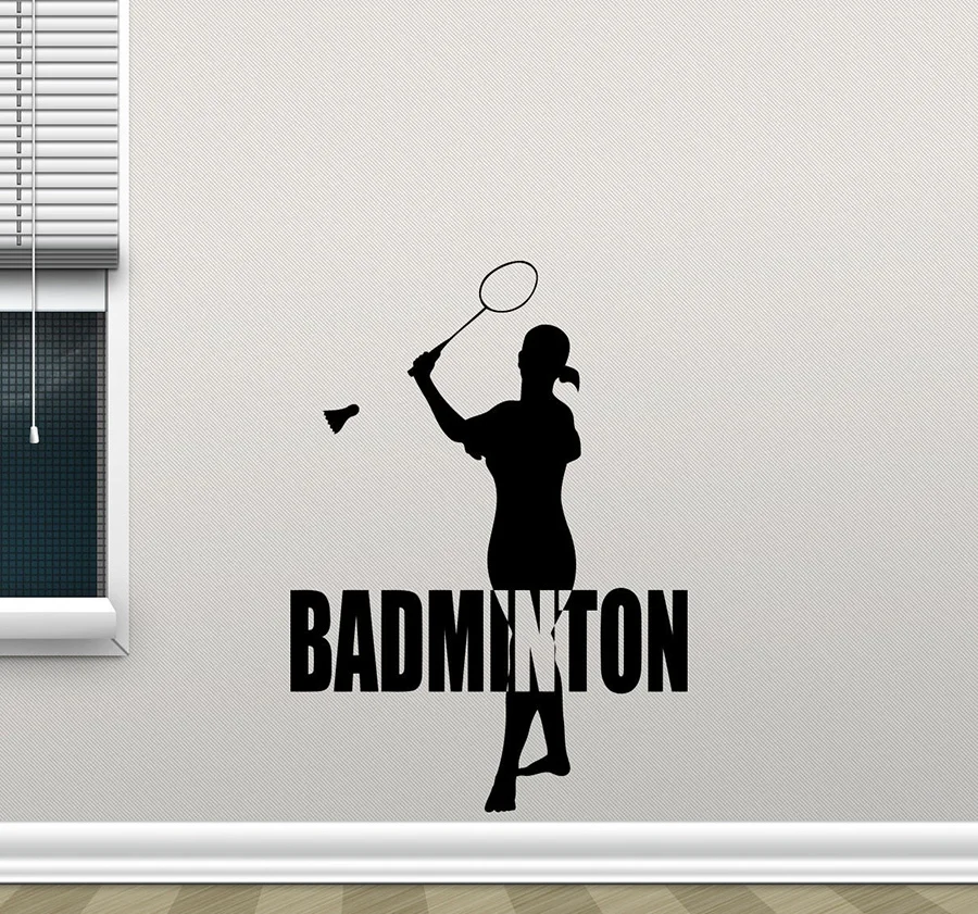 

Sport Girl Silhouette Vinyl Wall Decor Stickers Badminton Decals Bedroom Home Decoration Gym School Mural Decal Sports D428