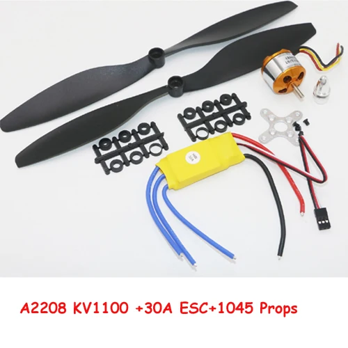 A2208KV1100 30A 1045 6 компл./лот A2212 1000KV 2200KV A2208 Бесколлекторный двигатель+ 30A ESC+ 1045 пропеллер Quad-Rotor Набор для RC самолета мультикоптера - Цвет: A2208KV1100 30A 1045