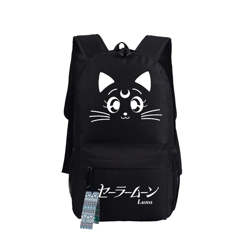Сейлор Мун каваи Луна кошка женский милый рюкзак Mochila Feminina холщовые школьные сумки Luna рюкзак для ноутбука Cat Bookbag Рюкзак