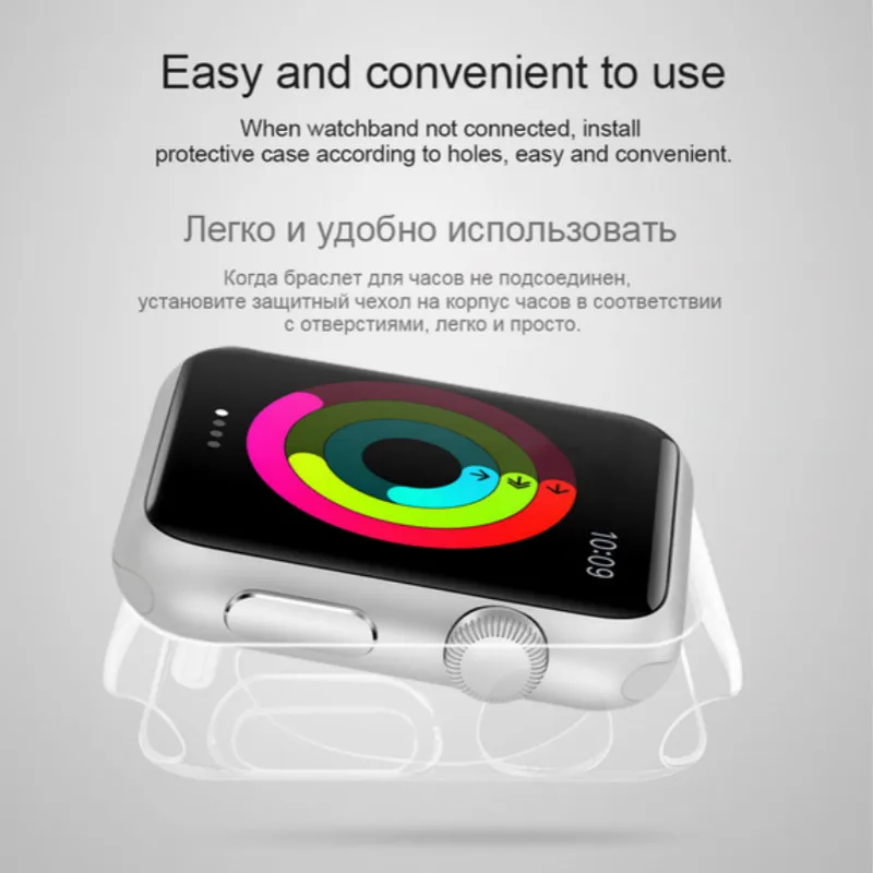 Shell for Apple Watch HOCO iWatch Series23 Soft Transparent Case Ultra Thin Clear Protective Cover Protection Smart Bumper | Электроника