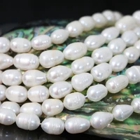 newly white rice freshwater natural pearls high grade 7 8mm loose beads weddings diy women gifts jewelry making 15inch b1341
