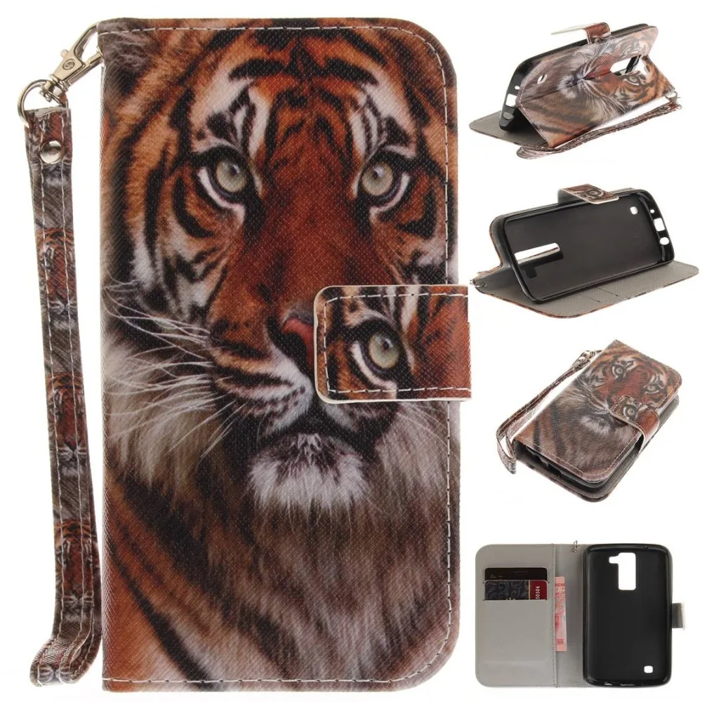 Волк с совой тигром и львом для собак принтом обезьяна чехол-книжка рисунком из