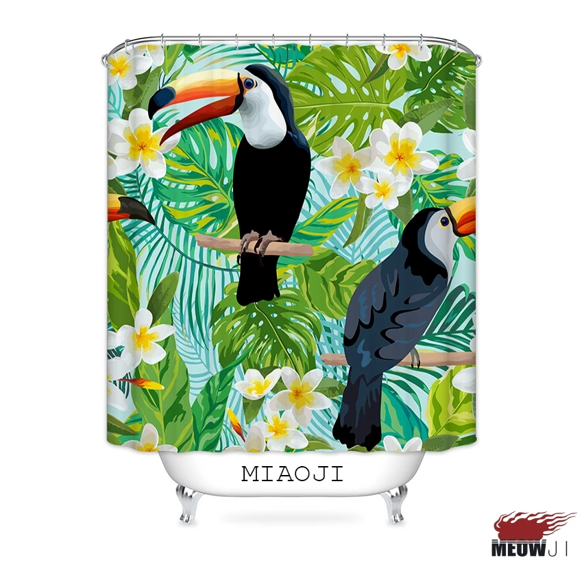Тропический лес джунгли Тукан занавеска для душа с принтом полиэстер ткань